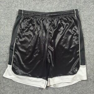AND1 Mens Basketball Shorts Size 2XL Black White Athletic Pull On Drawstring